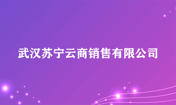 武汉苏宁云商销售有限公司