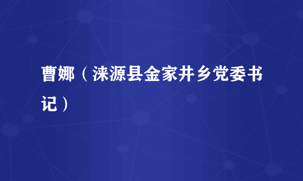 曹娜（涞源县金家井乡党委书记）