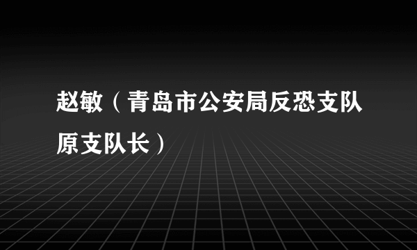 赵敏（青岛市公安局反恐支队原支队长）