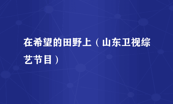 在希望的田野上（山东卫视综艺节目）