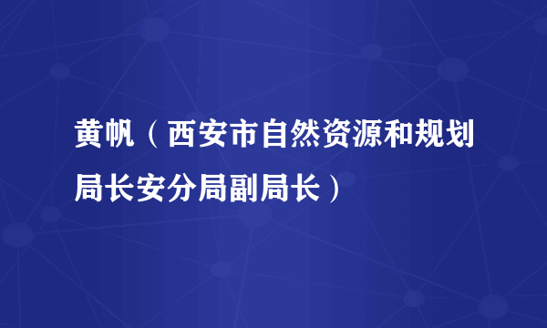 黄帆（西安市自然资源和规划局长安分局副局长）