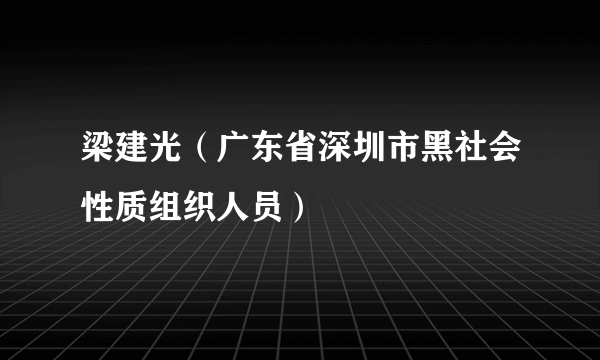 梁建光（广东省深圳市黑社会性质组织人员）