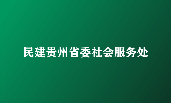 民建贵州省委社会服务处