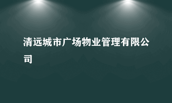 清远城市广场物业管理有限公司