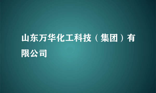 山东万华化工科技（集团）有限公司