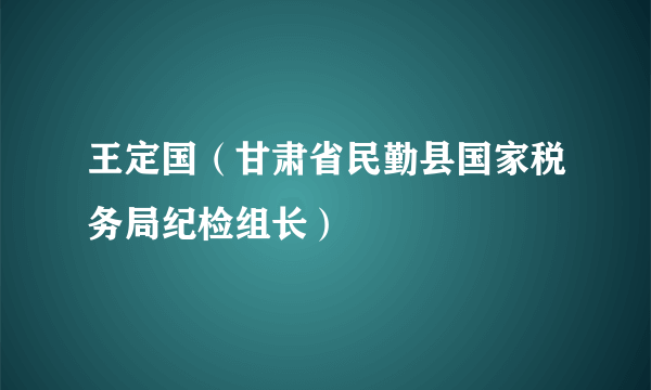 王定国（甘肃省民勤县国家税务局纪检组长）