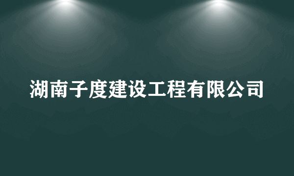 湖南子度建设工程有限公司