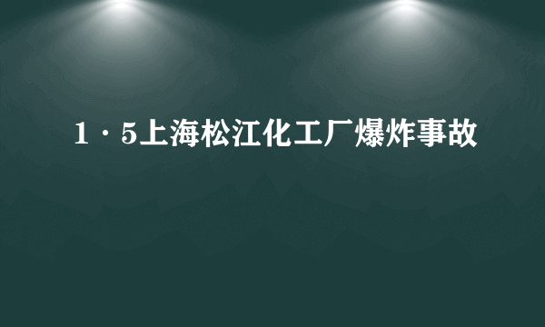 1·5上海松江化工厂爆炸事故