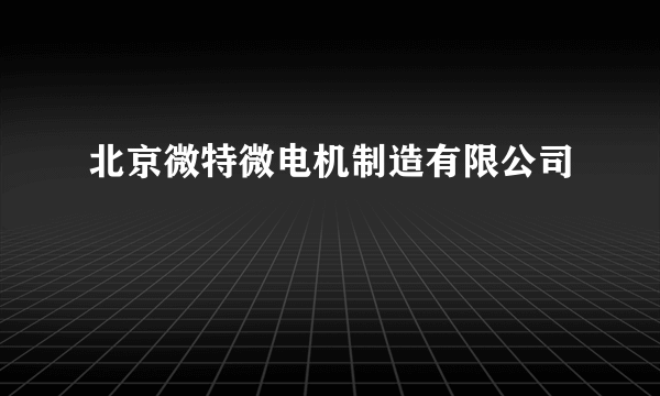 北京微特微电机制造有限公司