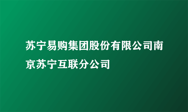 苏宁易购集团股份有限公司南京苏宁互联分公司