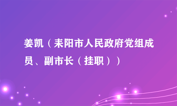 姜凯（耒阳市人民政府党组成员、副市长（挂职））