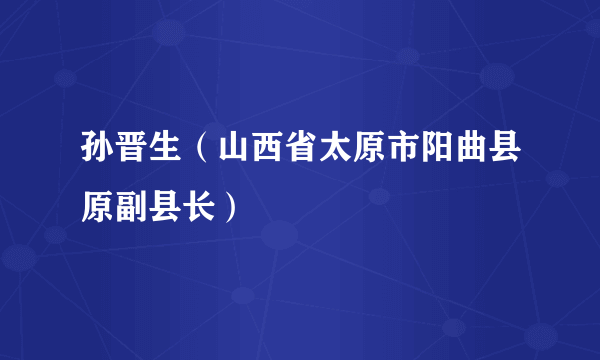 孙晋生（山西省太原市阳曲县原副县长）