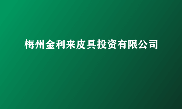 梅州金利来皮具投资有限公司