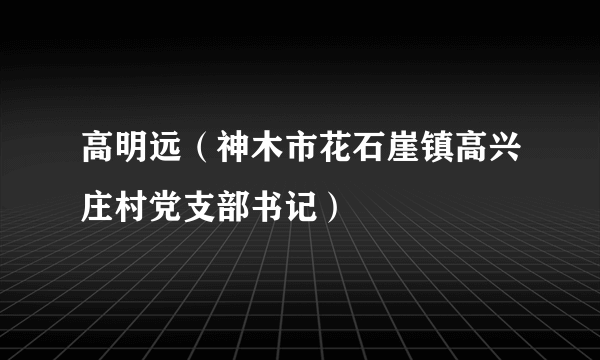 高明远（神木市花石崖镇高兴庄村党支部书记）