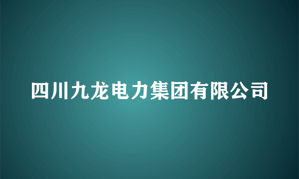 四川九龙电力集团有限公司