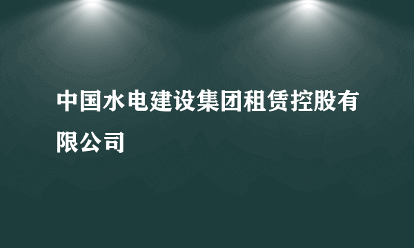 中国水电建设集团租赁控股有限公司