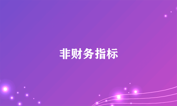 非财务指标