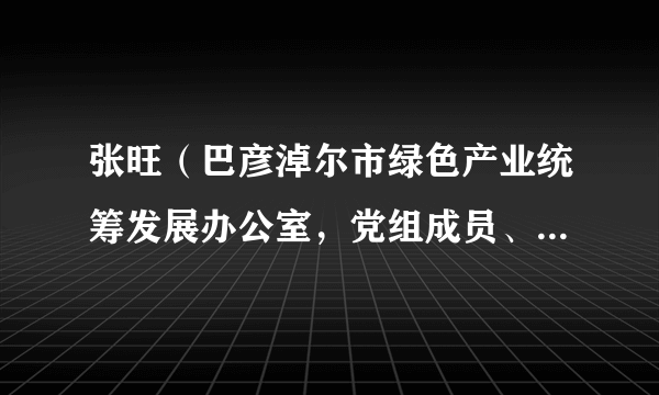 张旺（巴彦淖尔市绿色产业统筹发展办公室，党组成员、副主任）