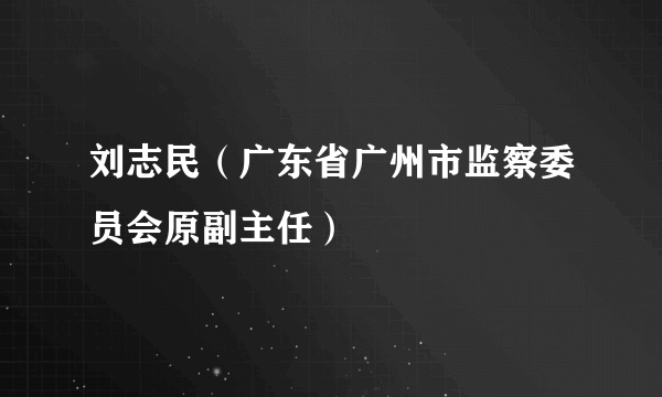 刘志民（广东省广州市监察委员会原副主任）