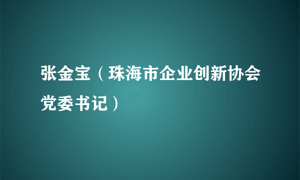 张金宝（珠海市企业创新协会党委书记）