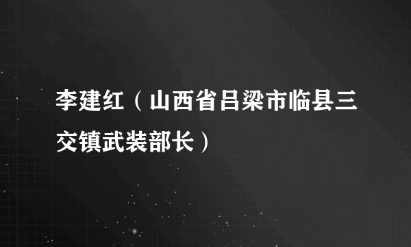 李建红（山西省吕梁市临县三交镇武装部长）