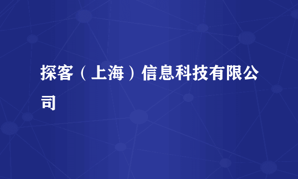 探客（上海）信息科技有限公司