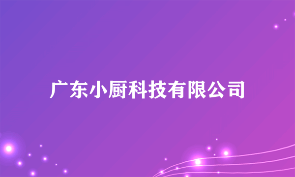 广东小厨科技有限公司