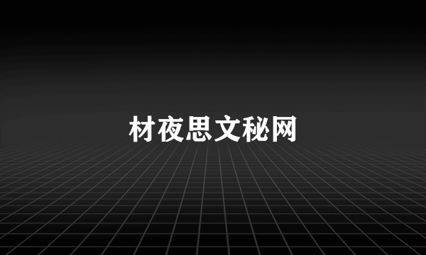 材夜思文秘网