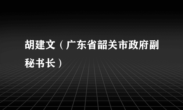 胡建文（广东省韶关市政府副秘书长）