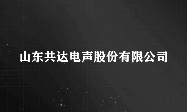 山东共达电声股份有限公司