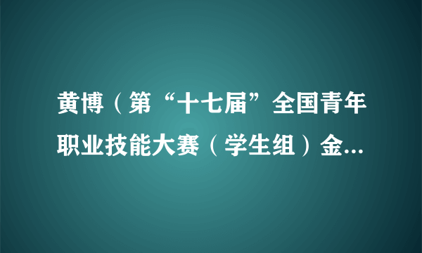 黄博（第“十七届”全国青年职业技能大赛（学生组）金奖获得者）