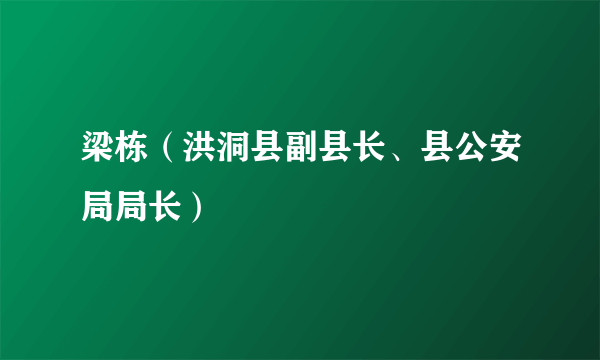 梁栋（洪洞县副县长、县公安局局长）