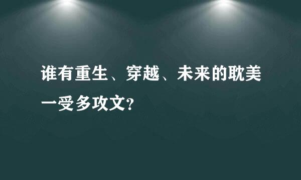 谁有重生、穿越、未来的耽美一受多攻文？