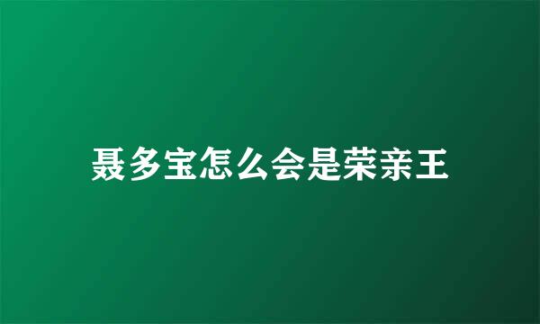 聂多宝怎么会是荣亲王