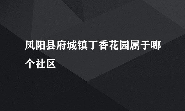 凤阳县府城镇丁香花园属于哪个社区