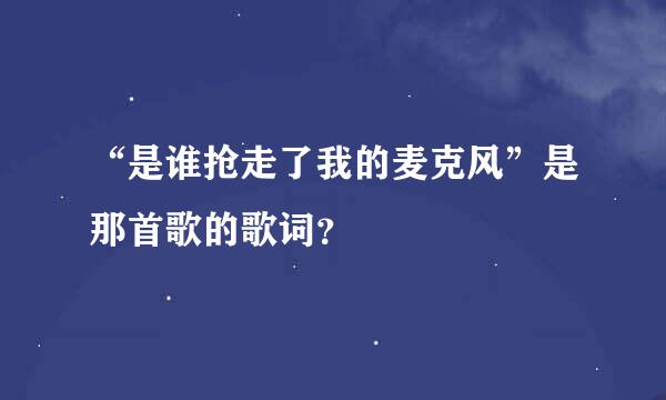 “是谁抢走了我的麦克风”是那首歌的歌词？