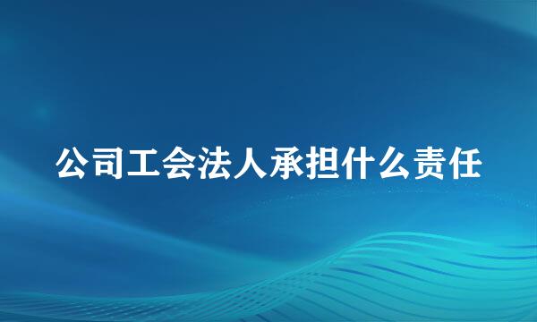 公司工会法人承担什么责任