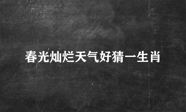 春光灿烂天气好猜一生肖