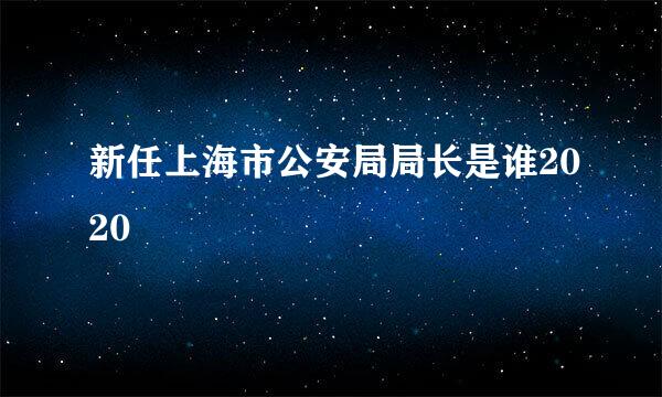 新任上海市公安局局长是谁2020