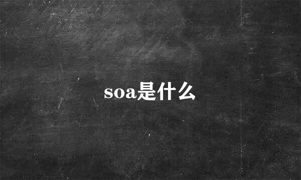 soa是什么