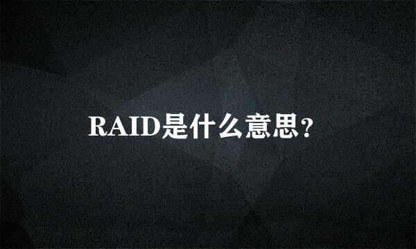 RAID是什么意思？