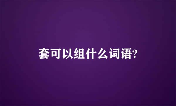 套可以组什么词语?