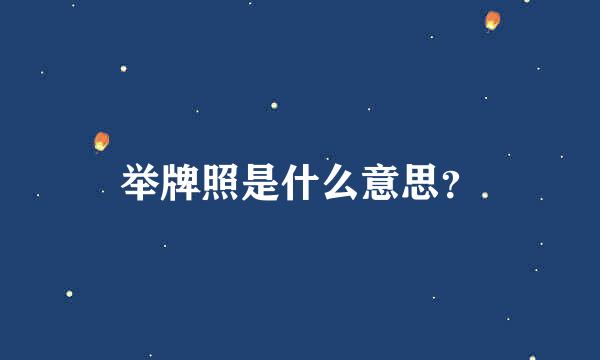 举牌照是什么意思？