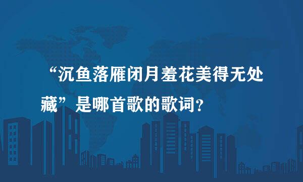 “沉鱼落雁闭月羞花美得无处藏”是哪首歌的歌词？