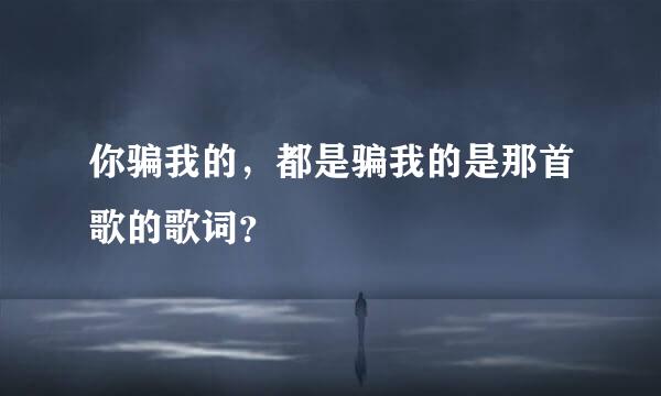 你骗我的，都是骗我的是那首歌的歌词？