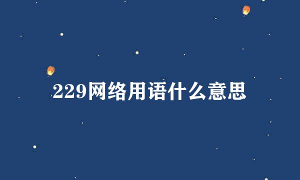 229网络用语什么意思