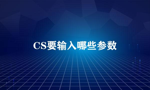 CS要输入哪些参数