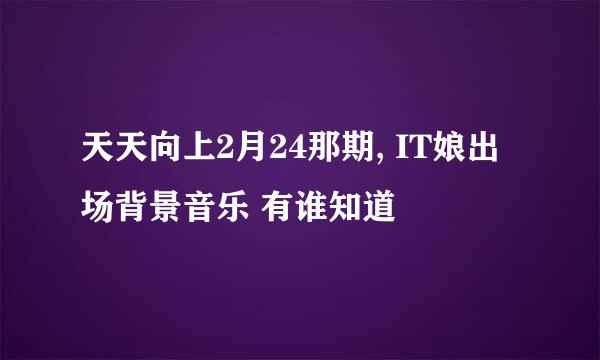 天天向上2月24那期, IT娘出场背景音乐 有谁知道