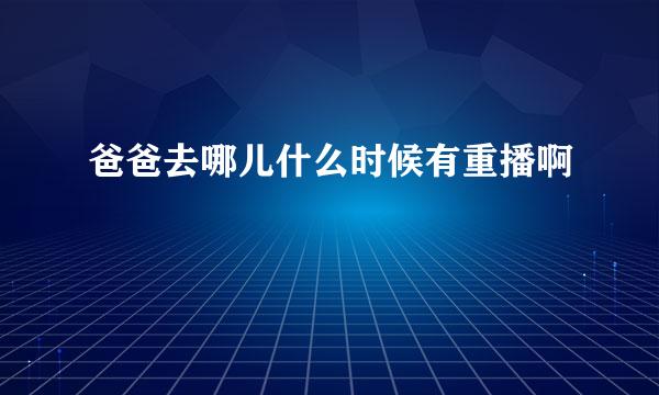 爸爸去哪儿什么时候有重播啊