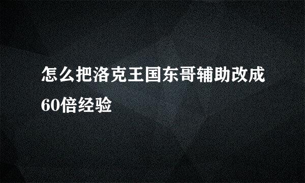 怎么把洛克王国东哥辅助改成60倍经验